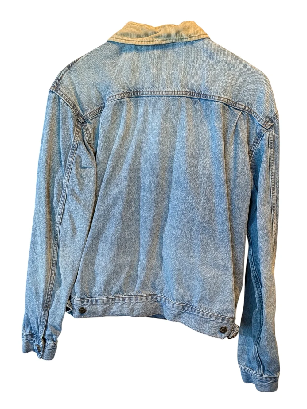 Old Navy Light Blue Denim Jacket with Tan Corduroy Collar